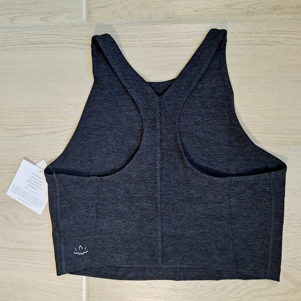 Beyond Yoga Women's Soft Black Spacedye Refocus Cropped Racerback Tank Top - XL - Picture 7 of 12